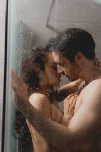 A couple in the shower